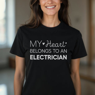 T-shirt Mon cœur appartient à un électricien Mignon électr
