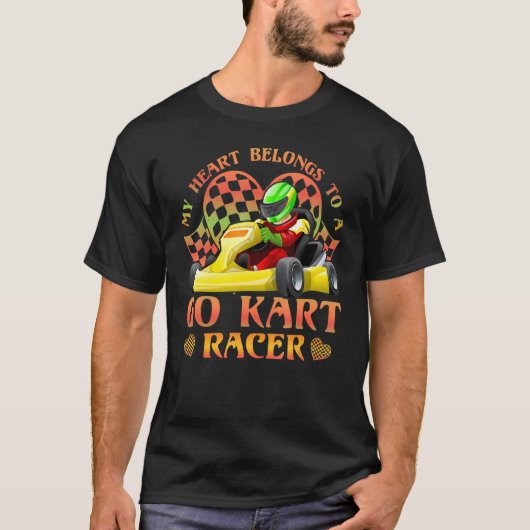 T-shirt Mon Coeur Appartient À Un Racer Go Kart (Devant)