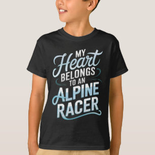 T-shirt Mon cœur appartient à un skieur alpin Ski alpin 