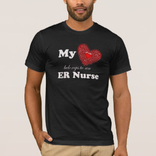 T-shirt Mon coeur appartient à une infirmière d'ER