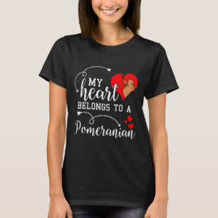 T-shirt Mon Coeur Appartient À Une Maman Poméranienne