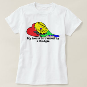 T-shirt Mon coeur appartient à une perruche verte