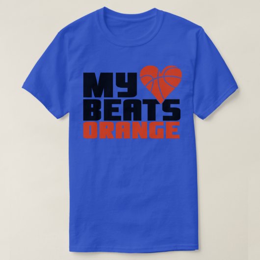 T-shirt Mon coeur bat orange (Design devant)