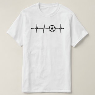 T-shirt Mon coeur bat pour le football   Football Ball ECG