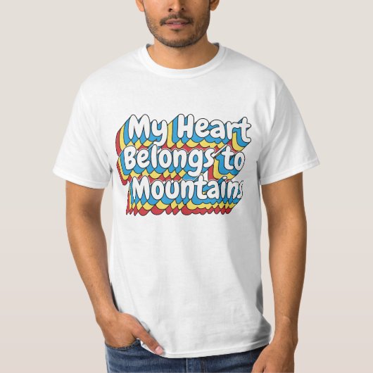 T-SHIRT MON COEUR EST À LA MONTAGNE (Devant)
