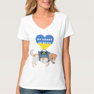 T-shirt Mon Coeur Est Avec L'Ukraine, Chien De La Fierté D