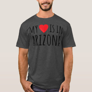 T-SHIRT MON COEUR EST EN ARIZONA, MÊME L'ÉTAT AMÉRICAIN