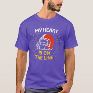 T-shirt Mon Coeur Est En Ligne - Offres De Football Améric