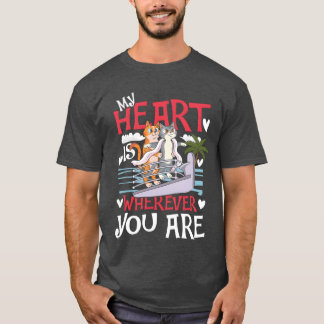 T-shirt Mon Coeur Est Où Que Vous Soyez Chats Chat Proprié