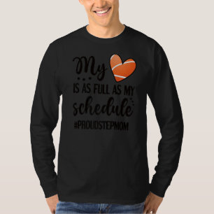 T-shirt Mon Coeur Est Plein Fier Basketball Stepmaman 1