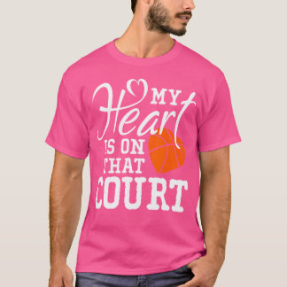 T-shirt Mon Coeur Est Sur Ce Basket De Cour