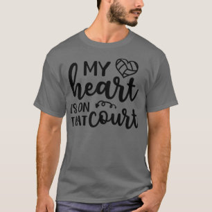 T-shirt Mon Coeur Est Sur Ce Court Volleyball Maman