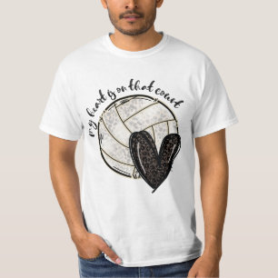 T-shirt Mon Coeur Est Sur Ce Leopard De Volley-Ball