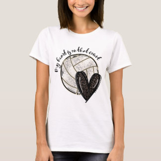 T-shirt Mon Coeur Est Sur Ce Leopard De Volley-Ball