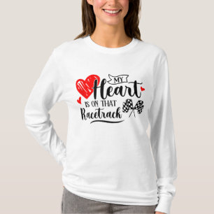 T-shirt Mon Coeur Est Sur Ce Racetrack Funny Dirt Bike Rac