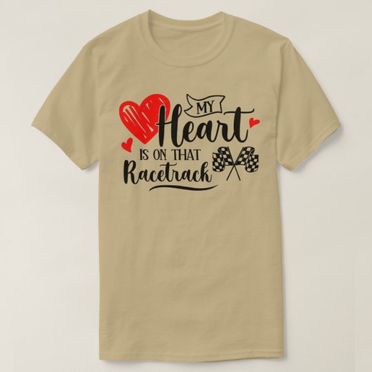 T-shirt Mon Coeur Est Sur Ce Racetrack Funny Dirt Bike Rac (Design devant)