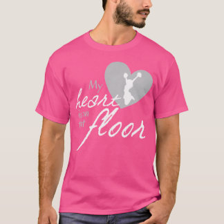T-shirt Mon cœur est sur ce tapis de sol Cheer Cheerleadin
