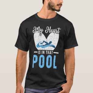 T-shirt Mon Coeur Est Sur Cette Piscine Coach Swimmer Sw