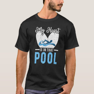 T-shirt Mon Coeur Est Sur Cette Piscine Coach Swimmer Sw