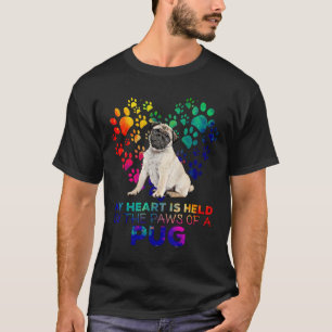 T-shirt Mon Coeur Est Tenu Par Les Pattes D'Un Carlin