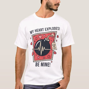 T-shirt "Mon cœur explose" Illustration de bombe vintage