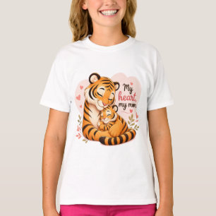 T-shirt Mon cœur, ma maman : Mère et bébé tigre mignons