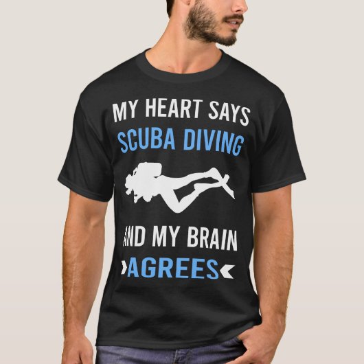 T-shirt Mon cœur Plongée en scaphandre autonome (Devant)