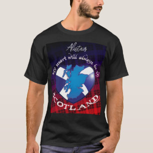 T-shirt Mon coeur sera toujours en ÉCOSSE