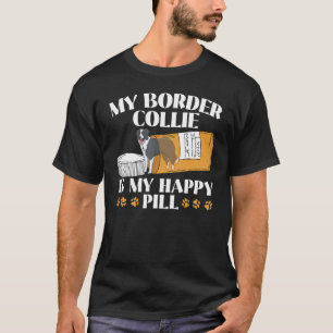 T-shirt Mon Collie Bordure Est Mon Joyeux Pill Chien Puppy