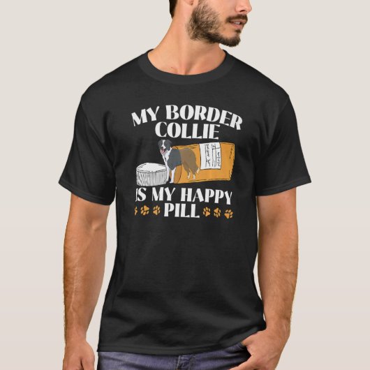 T-shirt Mon Collie Bordure Est Mon Joyeux Pill Chien Puppy (Devant)
