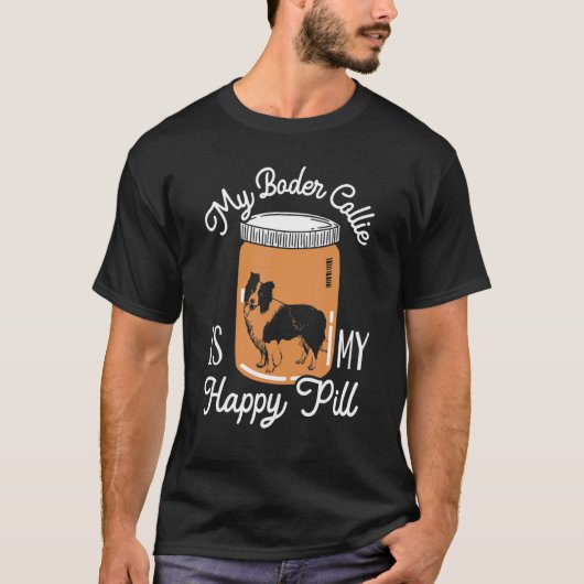T-shirt Mon Collie Bordure Est Mon Joyeux Pill Chien Puppy (Devant)