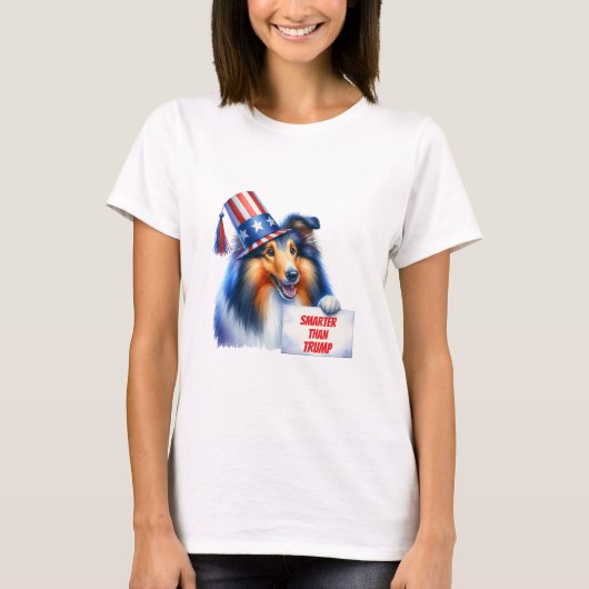 T-shirt Mon Collie Est Plus Intelligent Que Trump (Devant)