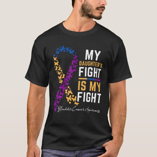 T-shirt Mon combat de fille est mon combat pour le cancer (Devant)