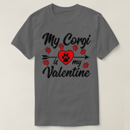 T-shirt Mon Corgi Est Mon Valentin910 (Design devant)