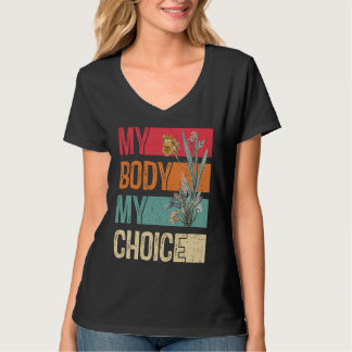 T-shirt Mon Corps Mon Choix Féministe Femmes Floral Fémini