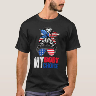 T-shirt Mon corps Mon choix Pro Choice Messy Bun Usa Drape