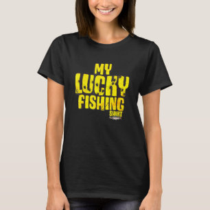 T-shirt Mon costume de pêche chanceux - Bass de poisson d'