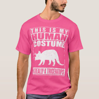 T-shirt Mon Costume Humain Je Suis Tricératops Halloween D