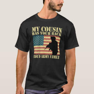 T-shirt Mon cousin a ton dos Fière Famille Armée Militaire