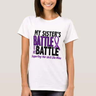 T-shirt Mon de bataille Cancer pancréatique de soeur trop