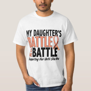 T-shirt Mon de bataille Cancer utérin de fille trop