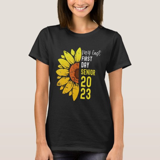 T-shirt Mon Dernier Premier Jour Senior 2023 Tournesol Ret (Devant)