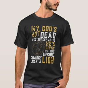 T-shirt Mon Dieu n'est pas mort Lion Christian Christ fait