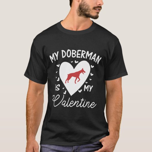 T-shirt Mon Doberman Est Mon Valentin 560 (Devant)
