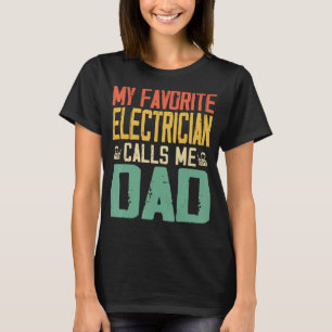 T-shirt Mon Électricien Favori M'Appelle Papa Vintage Retr