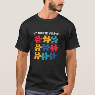 T-shirt Mon enfant autiste est des citations Puzzle Sensib