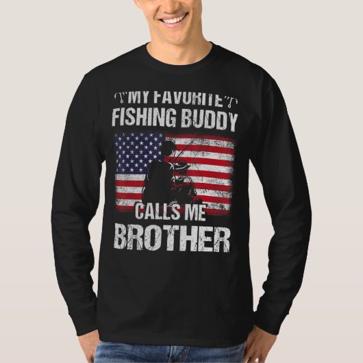 T-shirt Mon Épouse De Pêche Préférée M'Appelle Fa Drapeau (Devant)
