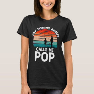 T-shirt Mon Époux De Pêche M'Appelle Pop Retro Groupe Vint