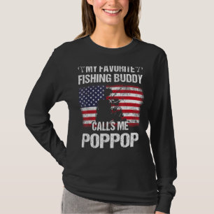 T-shirt Mon Époux De Pêche Préféré M'Appelle Drapeau Pop P