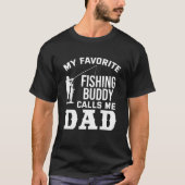 T-shirt Mon Époux De Pêche Préféré M'Appelle Papa Fisher (Devant)